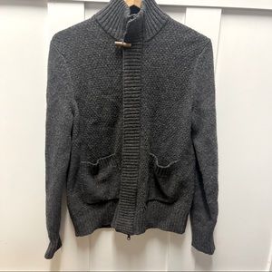 ⬇️SALE $20 Banana Republic grey wool zip up sweater size S